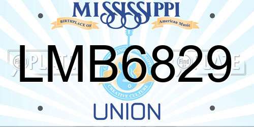 LMB6829 Mississippi License Plate