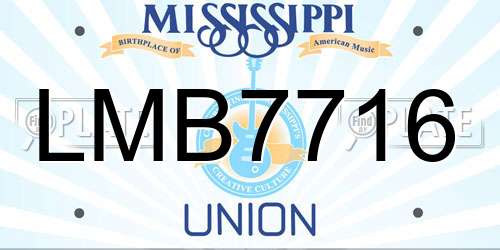 LMB7716 Mississippi License Plate