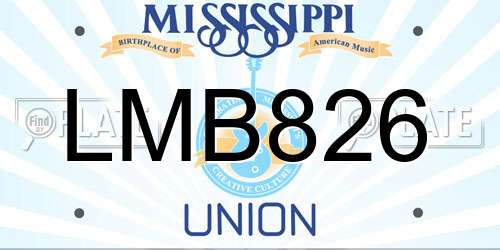 LMB826 Mississippi License Plate