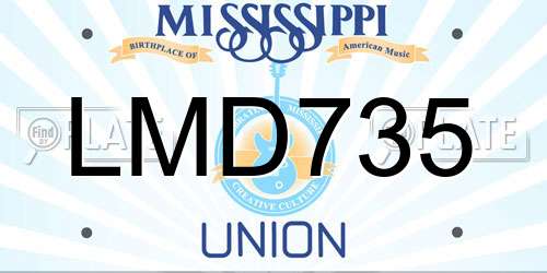 LMD735 Mississippi License Plate