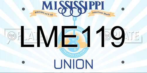 LME119 Mississippi License Plate