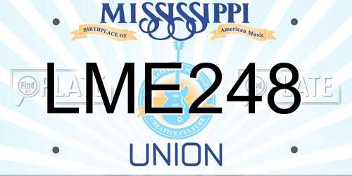 LME248 Mississippi License Plate