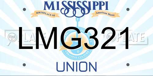 LMG321 Mississippi License Plate