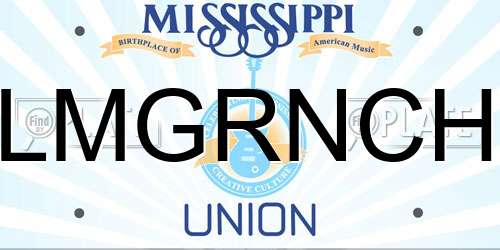 LMGRNCH Mississippi License Plate