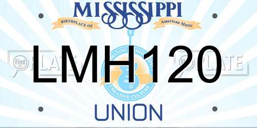 LMH120 Mississippi License Plate