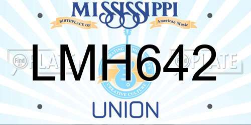 LMH642 Mississippi License Plate