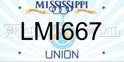 LMI667 Mississippi License Plate
