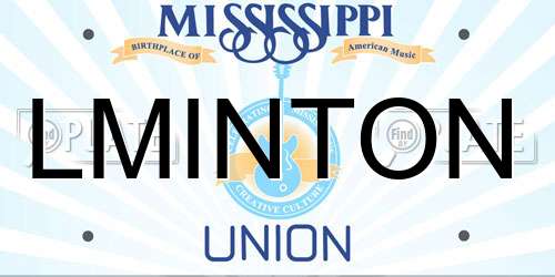 LMINTON Mississippi License Plate