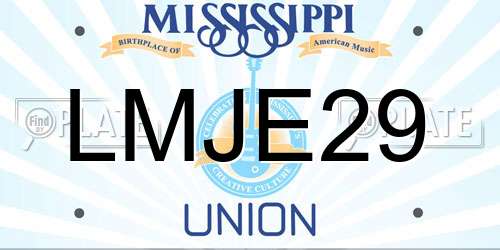 LMJE29 Mississippi License Plate
