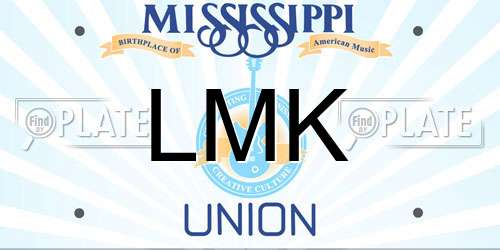 LMK Mississippi License Plate