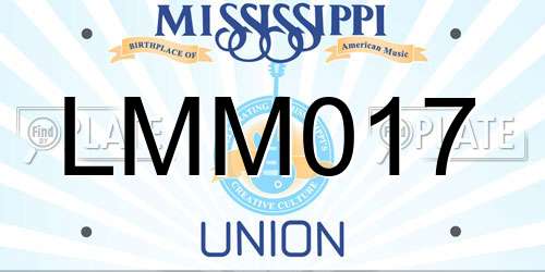 LMM017 Mississippi License Plate