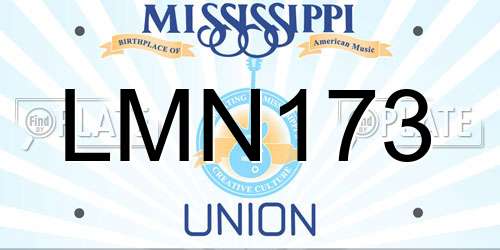 LMN173 Mississippi License Plate