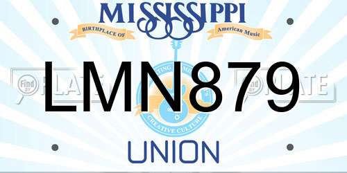 LMN879 Mississippi License Plate