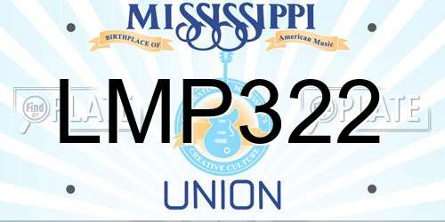 LMP322 Mississippi License Plate