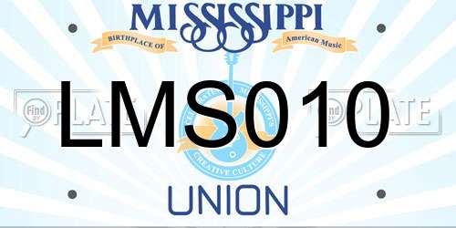 LMS010 Mississippi License Plate