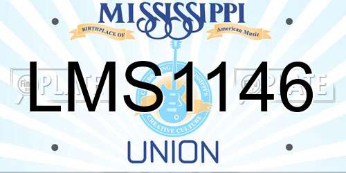 LMS1146 Mississippi License Plate