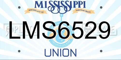 LMS6529 Mississippi License Plate