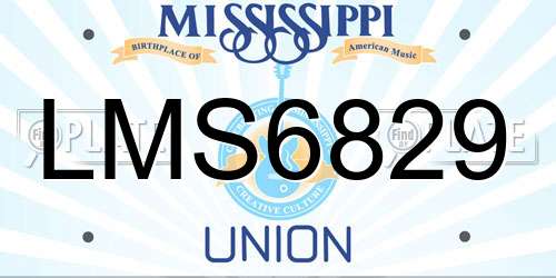 LMS6829 Mississippi License Plate
