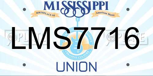 LMS7716 Mississippi License Plate