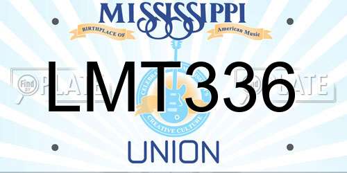 LMT336 Mississippi License Plate