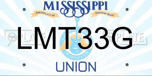LMT33G Mississippi License Plate