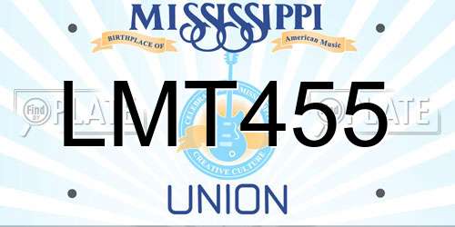 LMT455 Mississippi License Plate