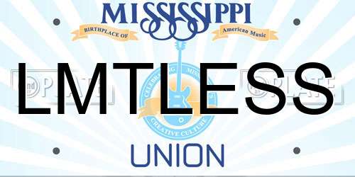 LMTLESS Mississippi License Plate