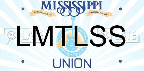 LMTLSS Mississippi License Plate