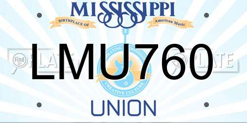 LMU760 Mississippi License Plate