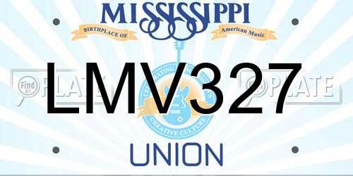 LMV327 Mississippi License Plate