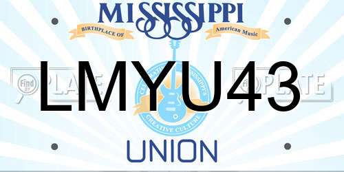 LMYU43 Mississippi License Plate