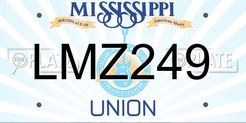 LMZ249 Mississippi License Plate