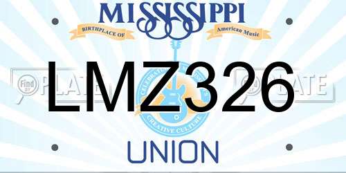 LMZ326 Mississippi License Plate