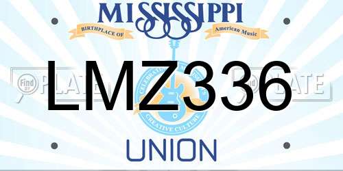 LMZ336 Mississippi License Plate