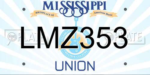 LMZ353 Mississippi License Plate