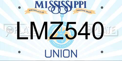 LMZ540 Mississippi License Plate