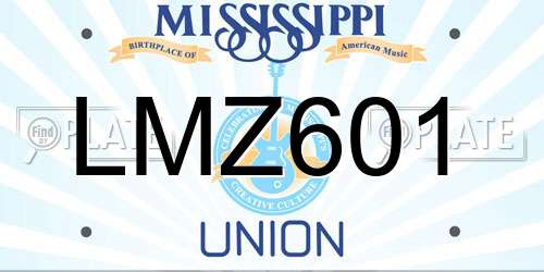 LMZ601 Mississippi License Plate