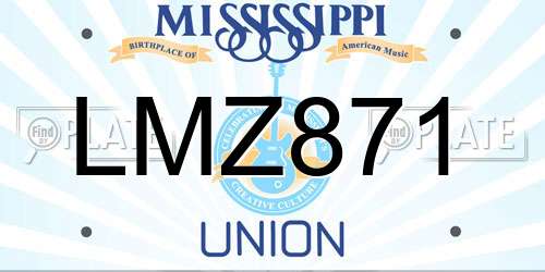 LMZ871 Mississippi License Plate