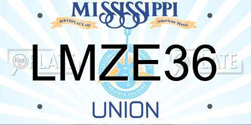 LMZE36 Mississippi License Plate