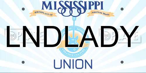 LNDLADY Mississippi License Plate