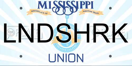 LNDSHRK Mississippi License Plate