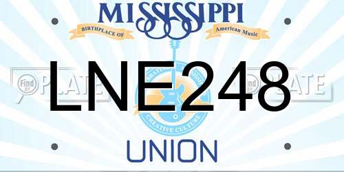 LNE248 Mississippi License Plate