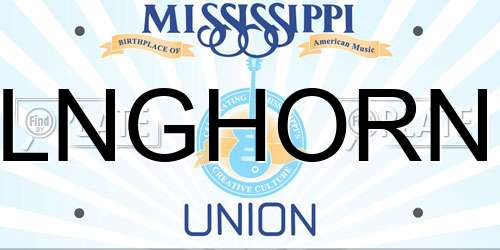 LNGHORN Mississippi License Plate
