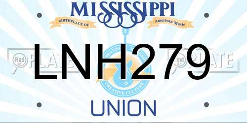 LNH279 Mississippi License Plate