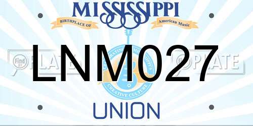 LNM027 Mississippi License Plate