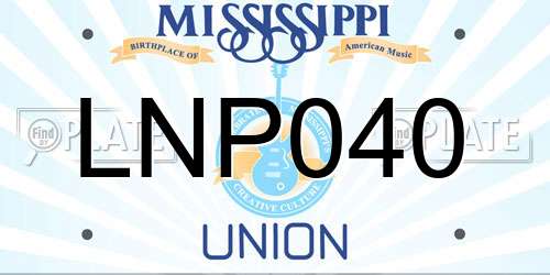 LNP040 Mississippi License Plate