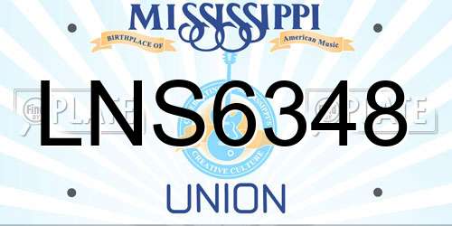 LNS6348 Mississippi License Plate