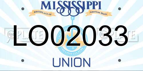 LO02033 Mississippi License Plate