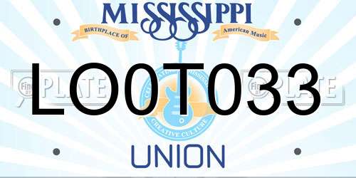 LO0T033 Mississippi License Plate