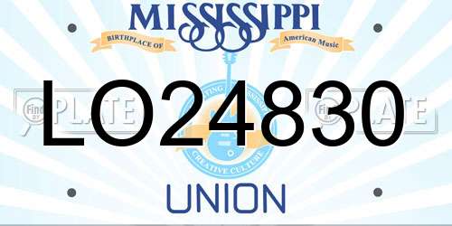 LO24830 Mississippi License Plate